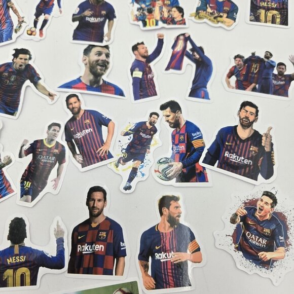 50 Piece Lionel Messi Soccer Star Stickers Football Rakuten 10 Qatar Pro - Picture 6 of 12